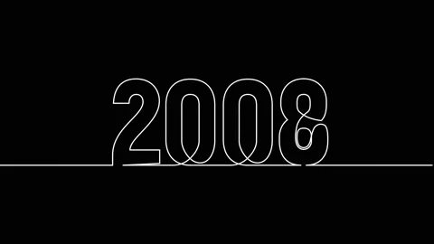 2008 year continuous single one line art drawing animation numbers video Stock Footage 313394128