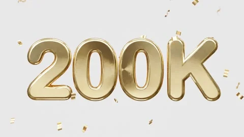 200k celebration text animation motion graphics video Stock Footage 278613673