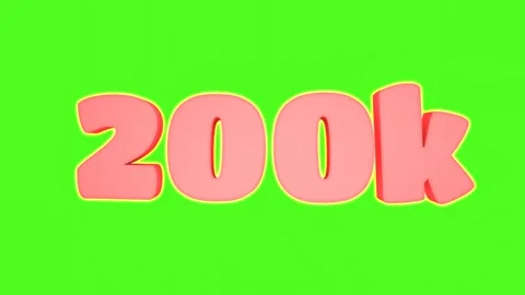 200K subscribers 3D animation on green screen Stock Footage 321478200