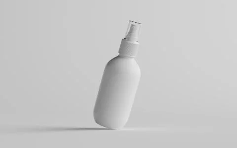 200ml White Plastic Spray Bottle Mockup - One Bottle. 3D Illustration Stock Illustration