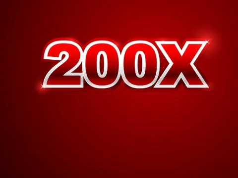 200x sign in red background Stock Illustration