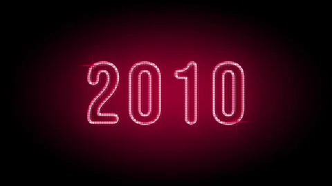 2010 to 2020 year to year counting text number animation neon digital pixelat Stock Footage 121309502