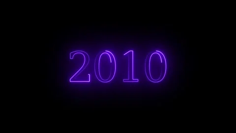 2010 neon line text. Abstract 2010 neon text animation, Glowing neon number.. Stock Footage 337831518