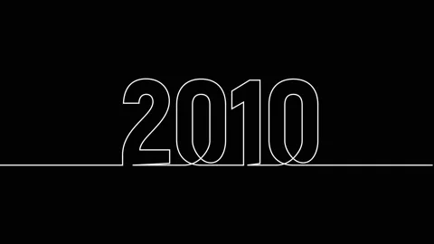 2010 year continuous single one line art drawing animation numbers video Stock Footage 313394150