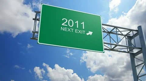 2011 - 3d highway exit sign 스톡 동영상 22009860