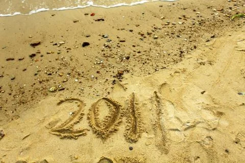 2011 on sand Stock Photos
