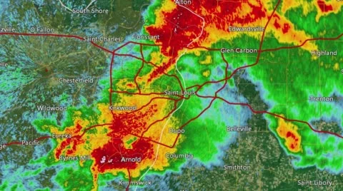 2011 St. Louis, MO Tornado Doppler Radar (No Warn Boxes) Video stock 67488361