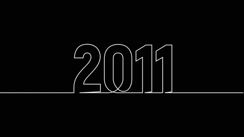 2011 year continuous single one line art drawing animation numbers video Stock Footage 313394142