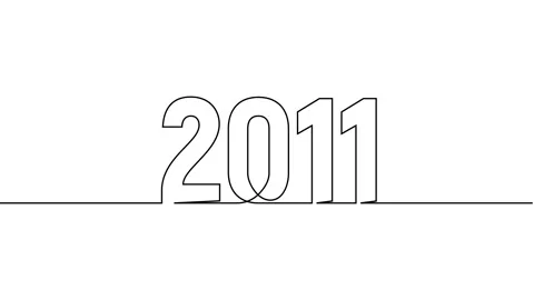 2011 year continuous single one line art drawing animation numbers video Vídeo Stock 313394147