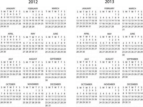 2012 -2013 calendar Stock Illustration