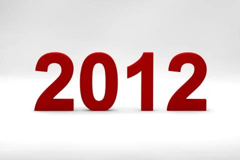 2012 in 3d numerals Stock Illustration
