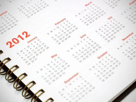 A 2012 calendar Stock Photos
