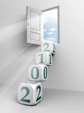 2012 cube ladder to heavens window Illustrazione stock
