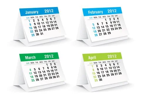 2012 desk calendar Stock Illustration