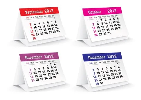 2012 desk calendar Stock Illustration