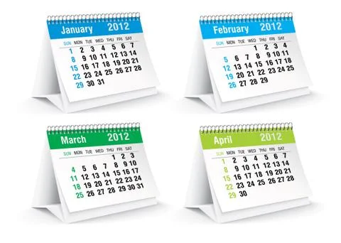 2012 desk calendar Stock Illustration