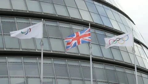 2012 London Olympic Flag Stock Footage 10910408