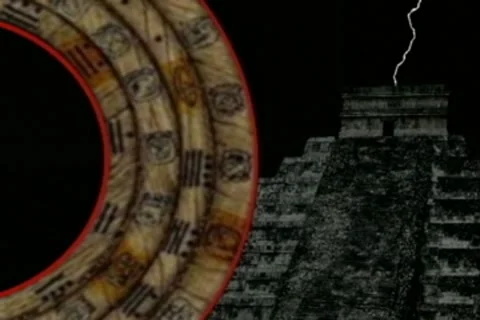 2012 Mayan Doomsday Rotary Calendar Countdown SD4x3 Stock Footage 7728645