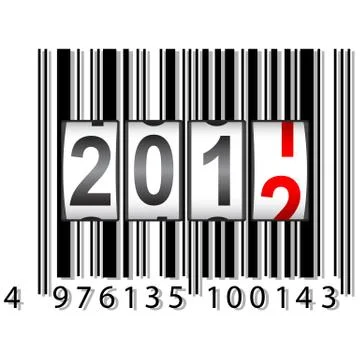2012 new year counter, barcode, vector. Illustrazione stock