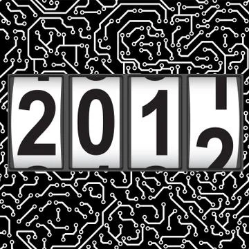 2012 new year counter, vector. Stock Illustration