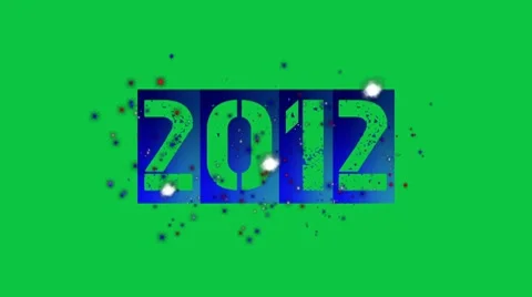 2012 new year (greenscreen) Stock Footage 8836528