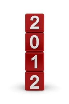 2012 on red cubes on end Stock Illustration
