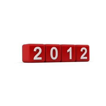 2012 on red cubes Stock Illustration