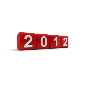2012 on red cubes Stock Illustration