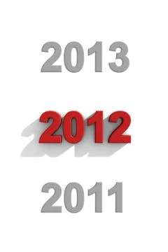 2012 red text in a sequence Stock Illustration