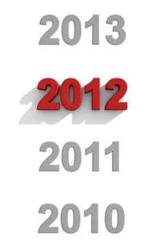 2012 red text in a sequence Stock Illustration