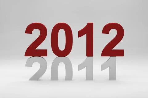 2012 on top of 2011 Stock Illustration