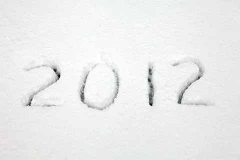 2012 written in snow Stock Photos