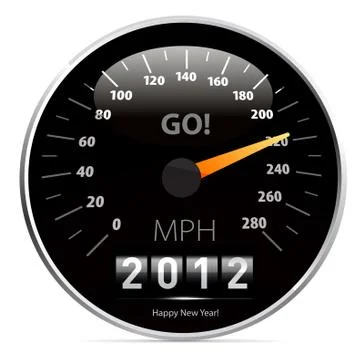 2012 year calendar speedometer car Stock Illustration