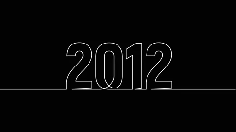 2012 year continuous single one line art drawing animation numbers video Stock Footage 313394177