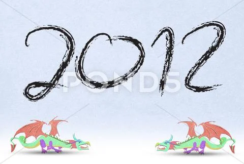 2012 year of the dragon . Stock Illustration