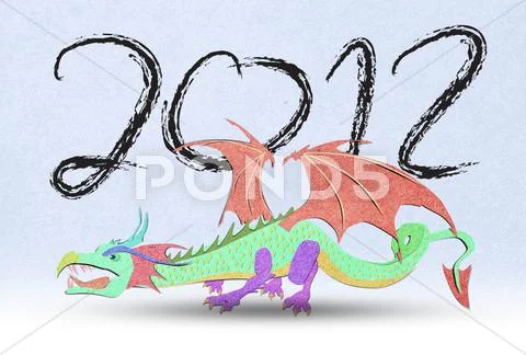 2012 year of the dragon . Stock Illustration