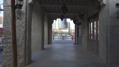 20/12/2022: Slow-motion scene of Old Heritage Market in Dubai Video stock 269689301