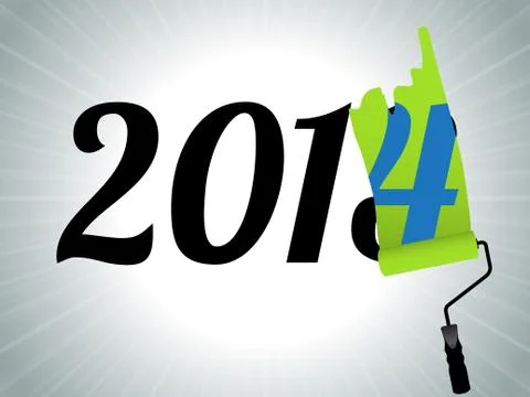 2013 background repainted for 2014 Stock Illustration
