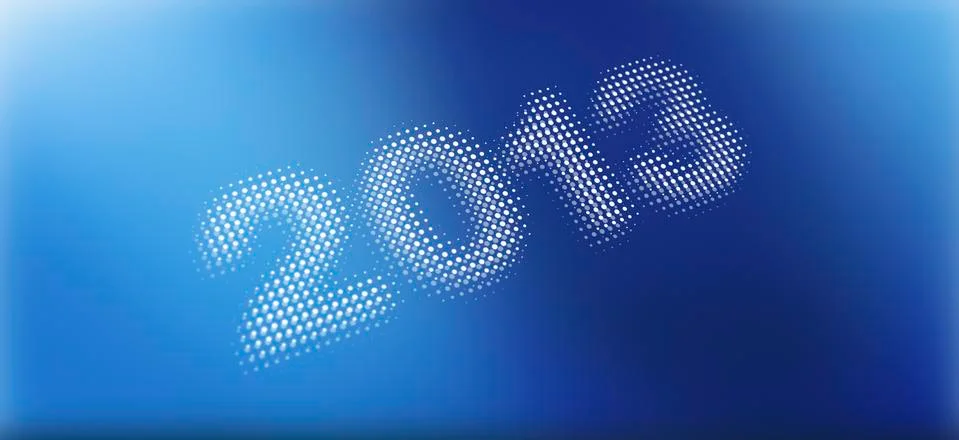 2013 on a blue abstract background Stock Illustration