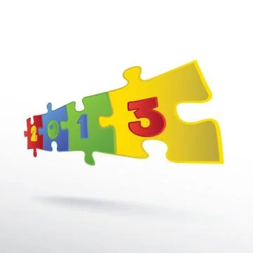 2013 card made from puzzle Stock Illustration