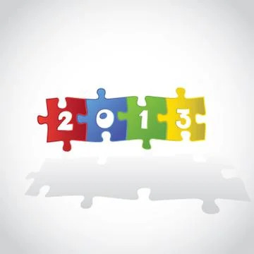 2013 card made from puzzle Stock Illustration