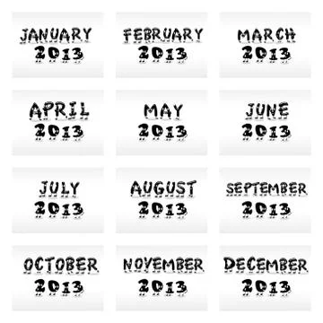 2013 cartoon calendar. Stock Illustration
