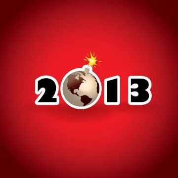 2013 concept with planet earth Stock Illustration