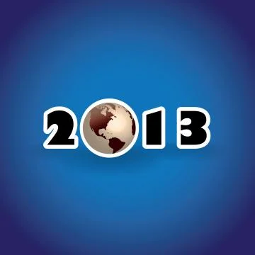 2013 concept with planet earth Stock Illustration