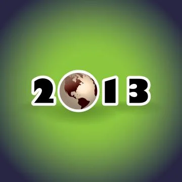 2013 concept with planet earth Illustrazione stock