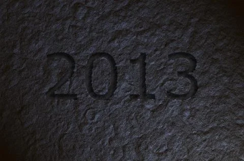 2013 engraved on the stone Illustrazione stock