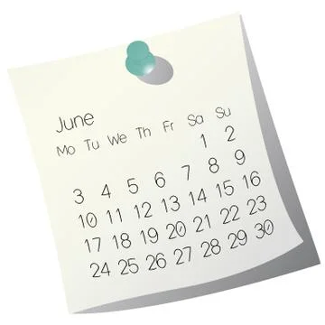 2013 June calendar Stock Illustration