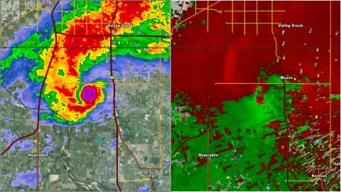2013 Moore OK Tornado Doppler Radar Stock Illustration