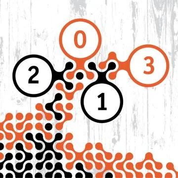 2013 new year card. vector, eps8. Stock Illustration