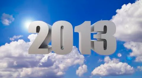 2013 ,new year text on sky イラスト素材